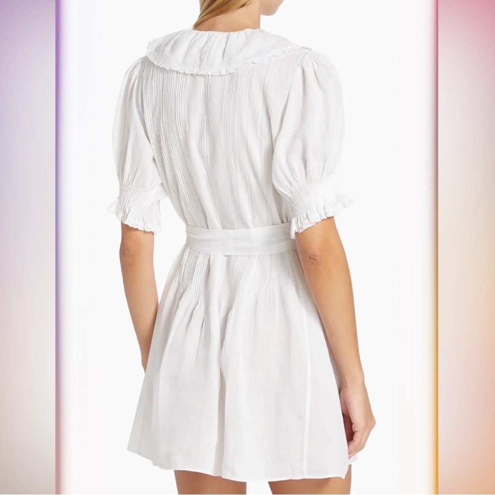 Doen Ivory / White Ruffle Mini Dress - Picture 2 of 14